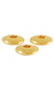 DQ metal bead Disc 6mm Gold